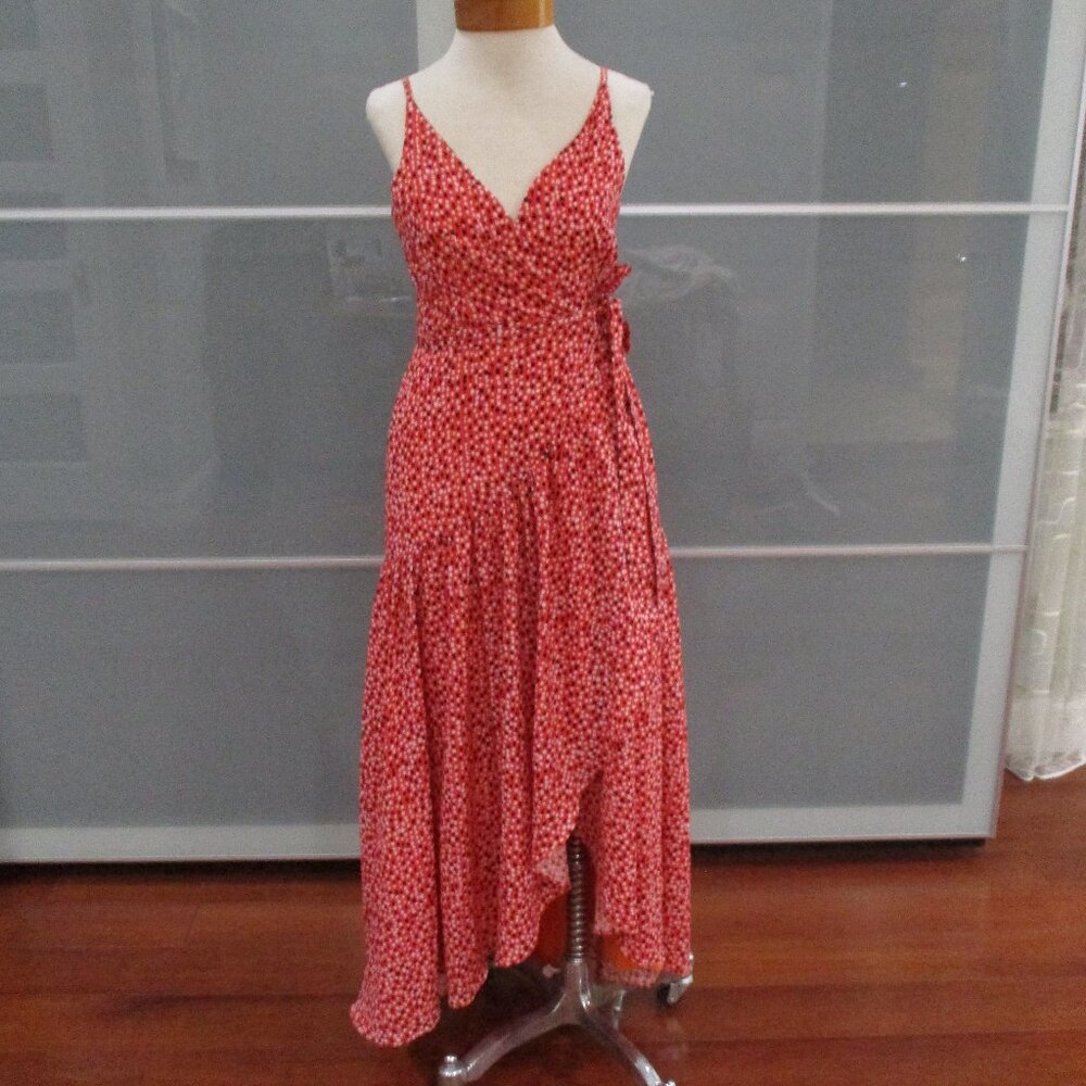 Anthro Hutch Asymmetrical  Hem Spaghetti Strap Wrap Dress